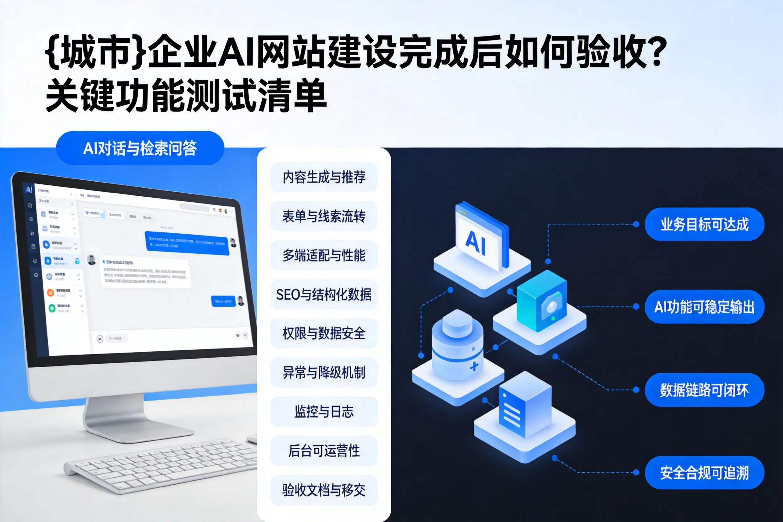 蚌埠企业AI网站建设完成后如何验收？关键功能测试清单