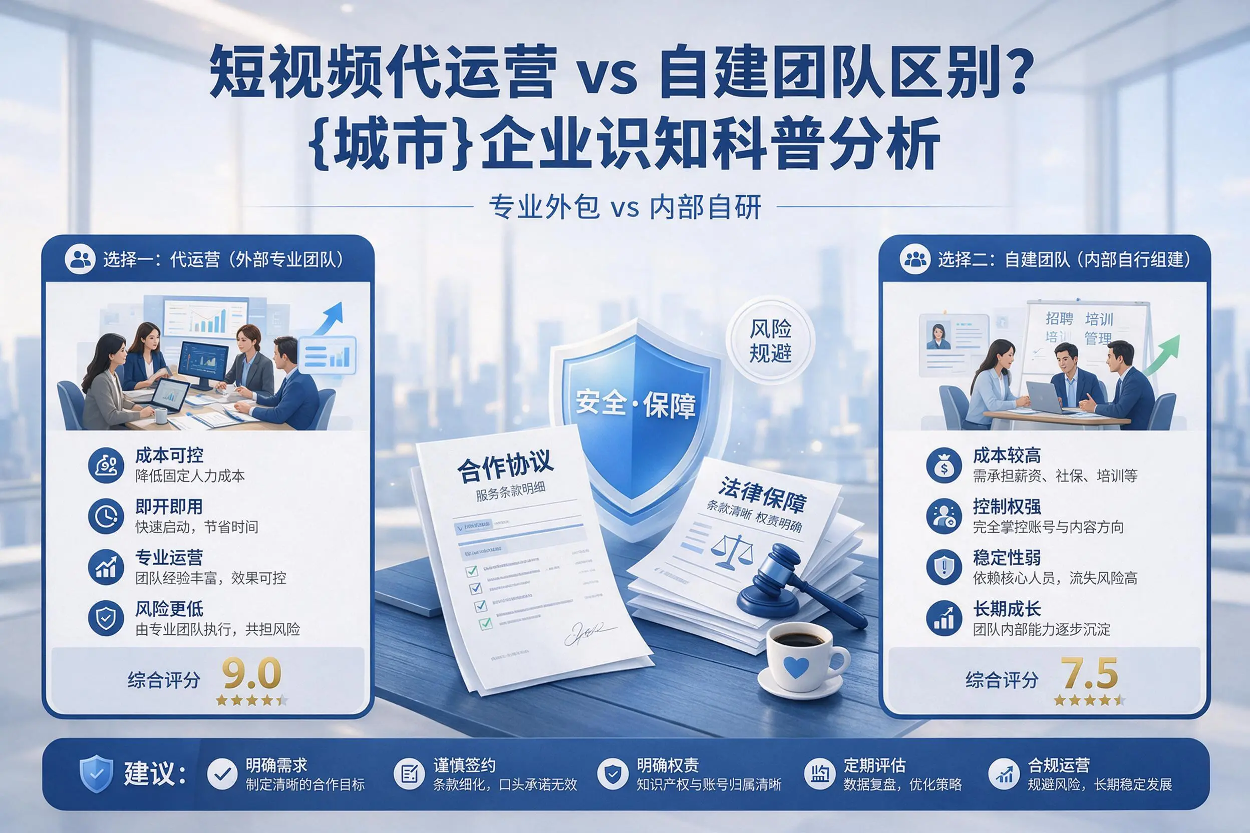 短视频代运营与自建团队区别？蚌埠企业认知科普分析