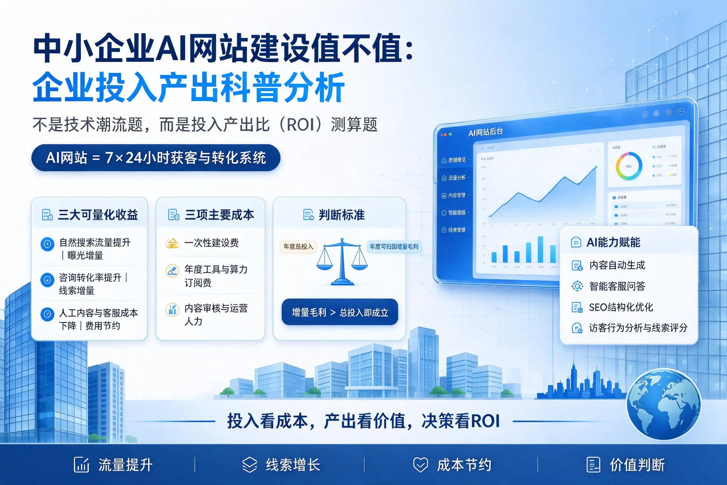 中小企业AI网站建设值不值:蚌埠企业投入产出科普分析