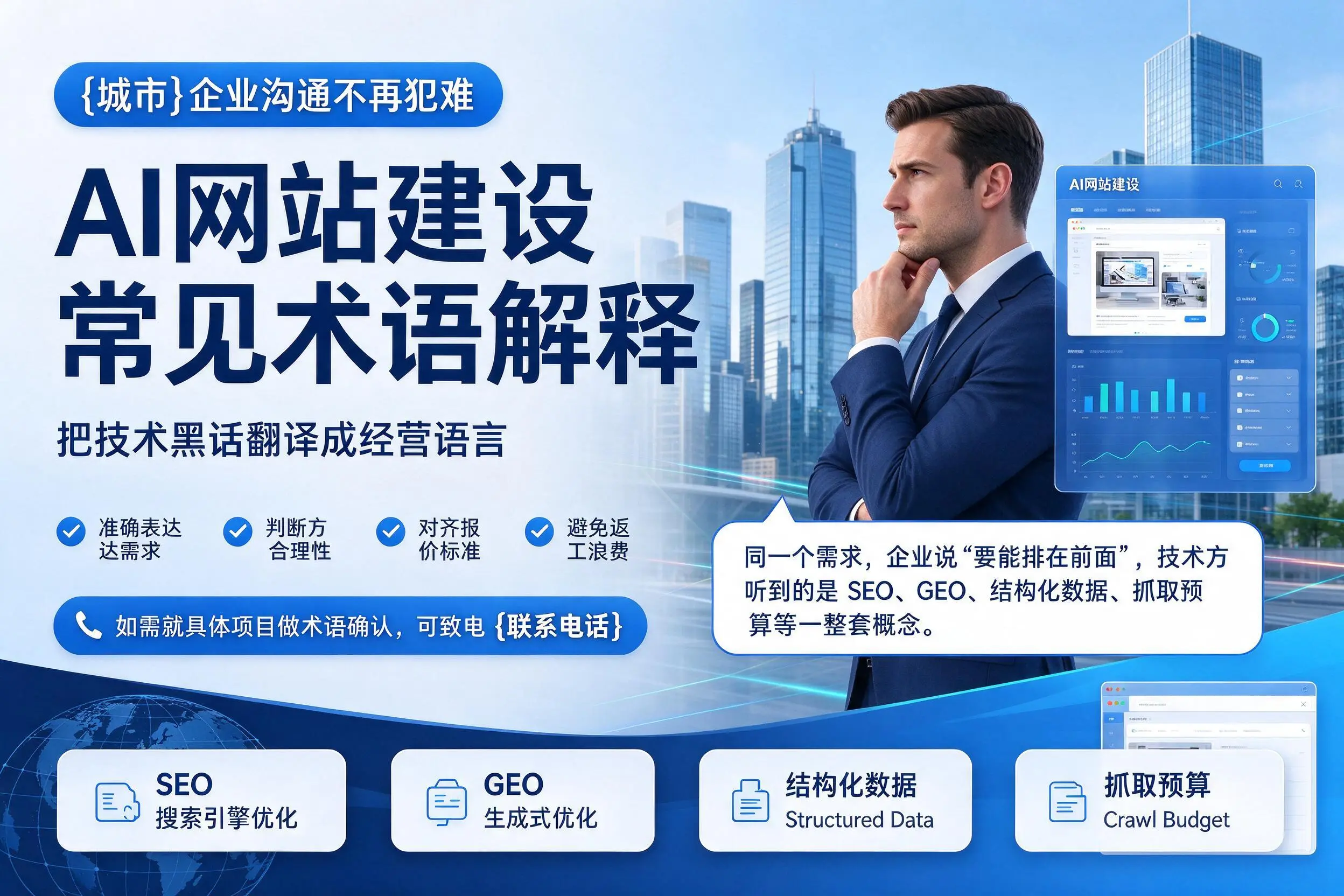 AI网站建设常见术语解释,蚌埠企业沟通不再犯难