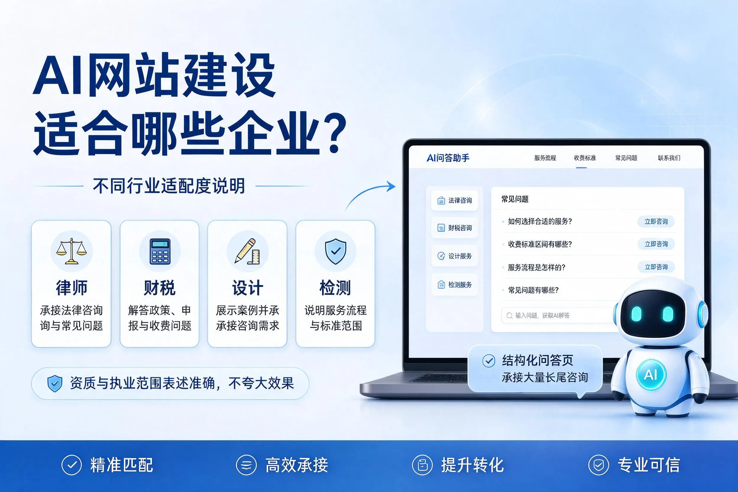 AI网站建设适合哪些企业?蚌埠不同行业适配度说明