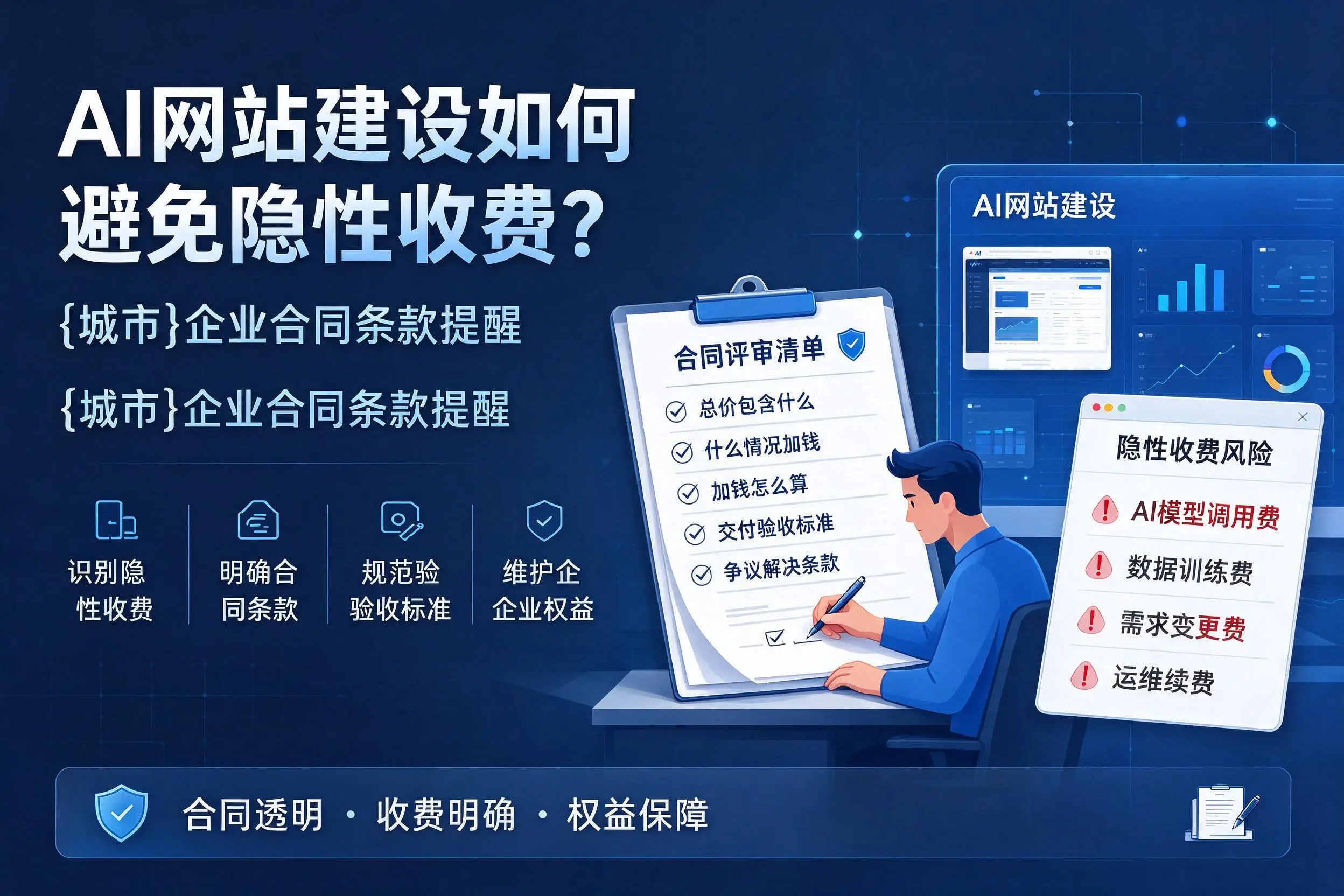 AI网站建设如何避免隐性收费？蚌埠企业合同条款提醒